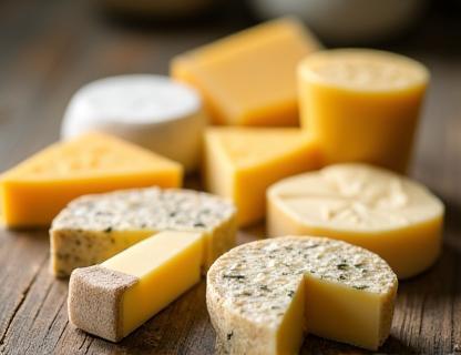 Close-up of artisanal local cheese.