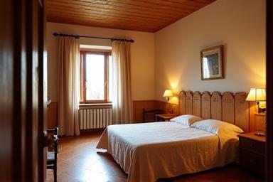 Cozy room interior at an agriturismo.